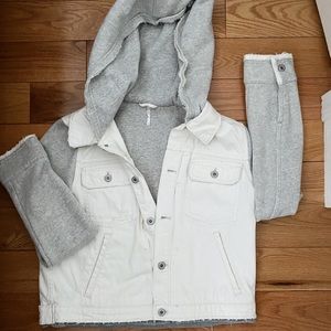 • Free People Denim Sweatshirt Jacket •